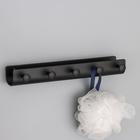 Вешалка настенная «Став», 5 крючков, 27.5×4×3.5 см, чёрная - Фото 2