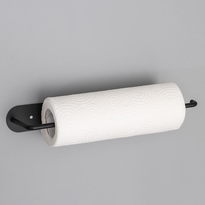 Держатель для бумажных полотенец подвесной Доляна 26×1,5×12 см, цвет чёрный - фото 1907294655
