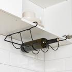 Держатель для бутылок Доляна, подвесной, металл, 32.5×31.5×13 см, чёрный - Фото 9