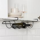 Держатель для бутылок Доляна, подвесной, металл, 32.5×31.5×13 см, чёрный - Фото 1