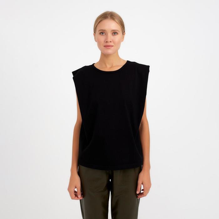 Футболка женская MINAKU OVERSIZE FIT, чёрная, размер 48
