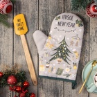 Набор новогодний «Доляна» Hygge: варежка-прихватка, лопатка силиконовая - Фото 2