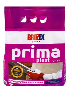 Смесь штукатурная Brozex Прима Пласт GP55 ГИПСОВАЯ 3,0 кг (комплект 2 шт)