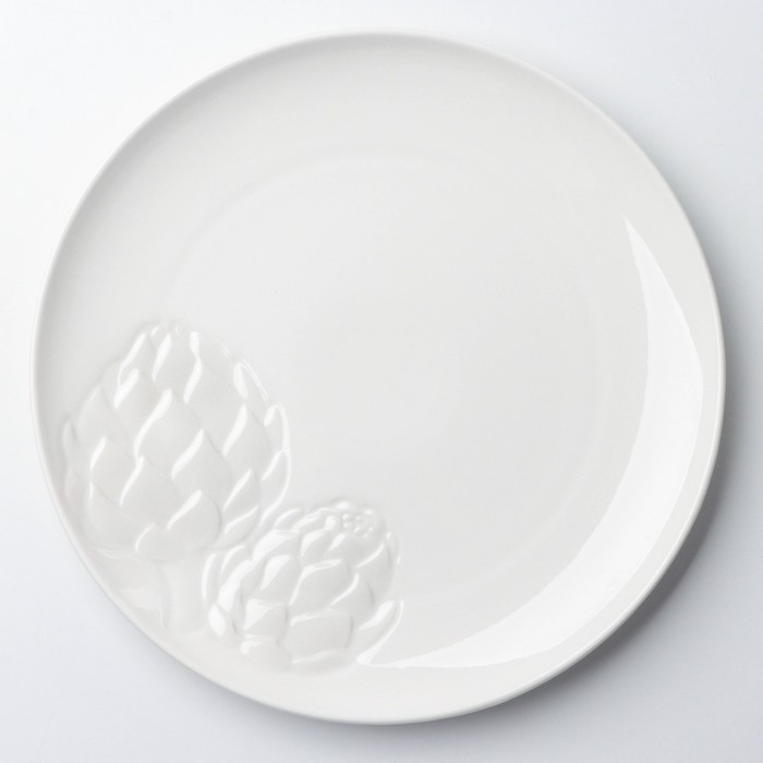 Блюдо керамическое для подачи «Артишоки», белая, 27 см, цвет белый - фото 1910228984