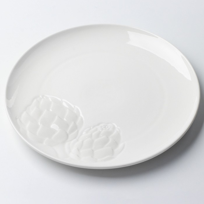 Блюдо керамическое для подачи «Артишоки», белая, 27 см, цвет белый - фото 1910228985