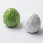 Перечница и солонка из керамики «Артишок», белая и зеленая 6 х 6.5 см, цвет белый-зелёный - фото 7331524