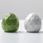 Перечница и солонка из керамики «Артишок», белая и зеленая 6 х 6.5 см, цвет белый-зелёный - фото 4333580