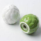 Перечница и солонка из керамики «Артишок», белая и зеленая 6 х 6.5 см, цвет белый-зелёный - фото 9858467