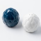 Перечница и солонка из керамики «Артишок», белая и синяя 6 х 6.5 см, цвет белый-синий - фото 4333610