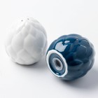 Перечница и солонка из керамики «Артишок», белая и синяя 6 х 6.5 см, цвет белый-синий - фото 9858473