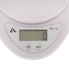 Весы кухонные Luazon LVK-706, электронные, с чашей, до 5 кг, белые - фото 4333639