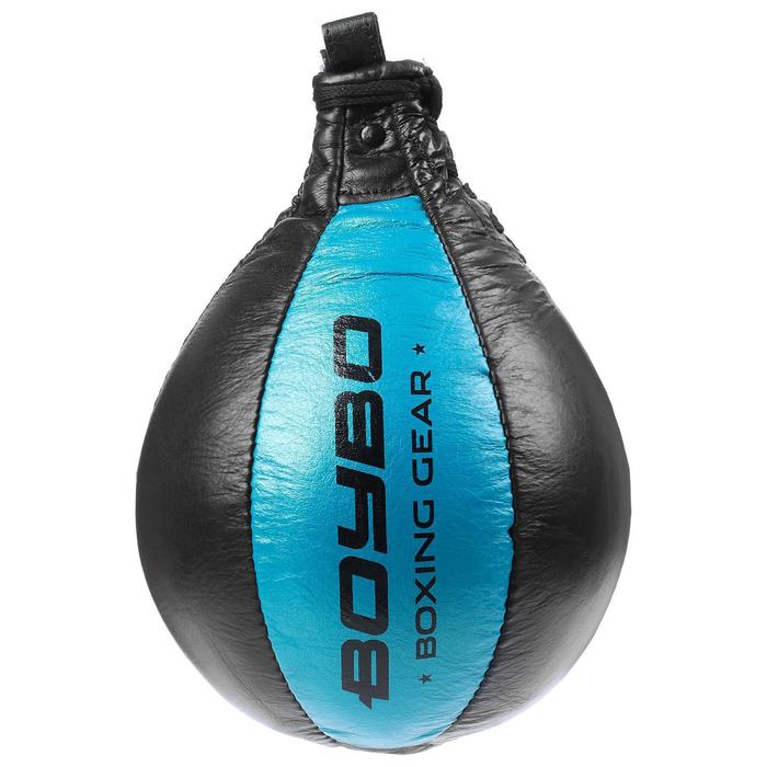 Груша пневматическая BoyBo, кожа, р. 3, цвет чёрный/голубой - Фото 1