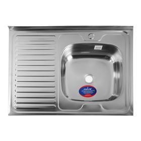 УЦЕНКА Мойка кухонная MIXLINE 527971, накладная, толщина 0.4 мм, 80х60х16 см, правая, выпуск 1 1/2"