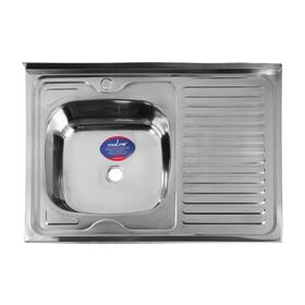 УЦЕНКА Мойка кухонная MIXLINE 527970, накладная, толщина 0.4 мм, 80х60х16 см, левая, выпуск 1 1/2"