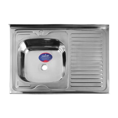 УЦЕНКА Мойка кухонная MIXLINE 527970, накладная, толщ. 0.4 мм, 80×60×16 см, лев, выпуск 1 1/2"