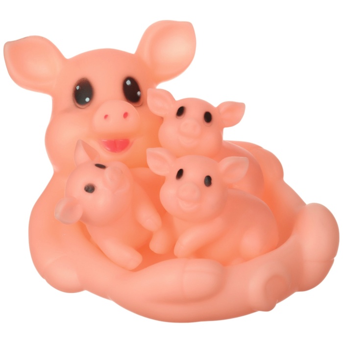 Набор резиновых игрушек для ванны «Мыльница: Свинка», с пищалкой, 4 шт, Крошка Я - Фото 1