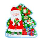 Открытка-мини "С Новым Годом! глиттер, Дед Мороз, Елка (комплект 20 шт) - фото 25631553