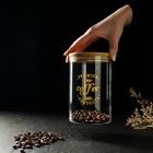 Банка стеклянная для сыпучих продуктов с бамбуковой крышкой «Эко. Кофе», 1 л, 10×15 см - Фото 5
