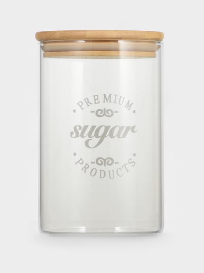 Банка для хранения «Эко. Сахар», 1 л, 10×15 см, с бамбуковой крышкой, стекло, прозрачная