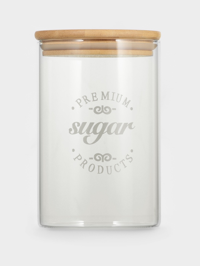 Банка для хранения «Эко. Сахар», 1 л, 10×15 см, с бамбуковой крышкой, стекло, прозрачная - Фото 1