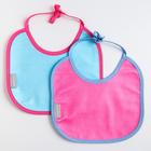 Набор нагрудников непромокаемых/слюнявчиков для кормления из махры «Для малышки» р-р. 20×20 см, 2 шт. - фото 57949980
