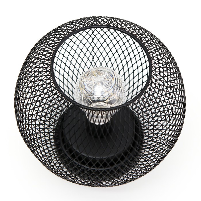 Ночник "Шар лофт" LED от батареек 3ААА черный 16x16x14 см RISALUX - фото 1898501959
