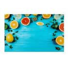 Фотофон винил "Цитрусы на голубых досках" 120х80 см - Фото 1