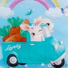 Фотофон виниловый «Зайки с морковкой на машинке» 120×80 см - фото 67171783