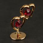 Сувенир «Сердца" мини, с красным кристаллом - Фото 3