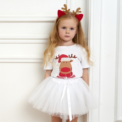 Набор для фотосессии KAFTAN «Волшебный оленёнок»: юбка и ободок, красно-белый, рост 86-104 см