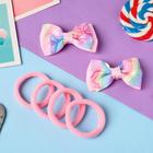 Набор для волос "Аннет" (4 резинки, 2 зажима) яркие бантики, 5,5х3,5 см 6970601