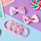 Набор для волос "Аннет" (4 резинки, 2 зажима) яркие бантики, 5,5х3,5 см 6970601