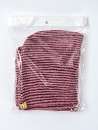 Чалма для сушки волос Доляна, микрофибра, с пуговкой, бордовая - Фото 7