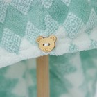 Чалма для сушки волос Доляна, микрофибра, с пуговкой, зелёная - Фото 3