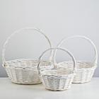 Набор корзин плетеных (ива), 37х37х14/37 см / 31х31х12,5/32 см / 25х25х11/27 см, 3 шт., белы - Фото 1