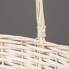 Корзина плетёная для хранения, ива, овальная, белая, с ручкой, набор 3 шт. - Фото 5
