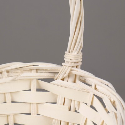 Корзина плетёная для хранения, лоза, с ручкой, овальная, белая, набор 3 шт.