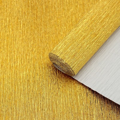 Бумага креп, с фольгированием, цвет золотой, 0,5 х 2,5 м