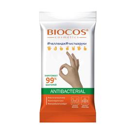 

Влажные салфетки BioCos Антибактериальные Ладошки, с еврослотом, микс, 15 шт.