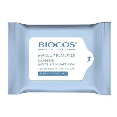 Влажные салфетки для снятия макияжа BioCos для всех типов кожи, 15 шт.