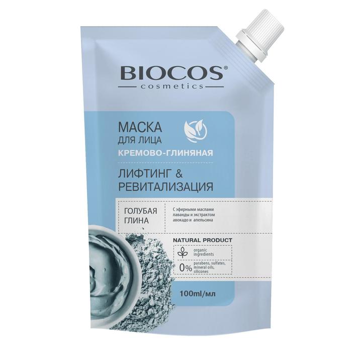 Маска для лица BioCos на основе голубой глины, Лифтинг и Ревитализация в дойпаке, 100 мл - Фото 1