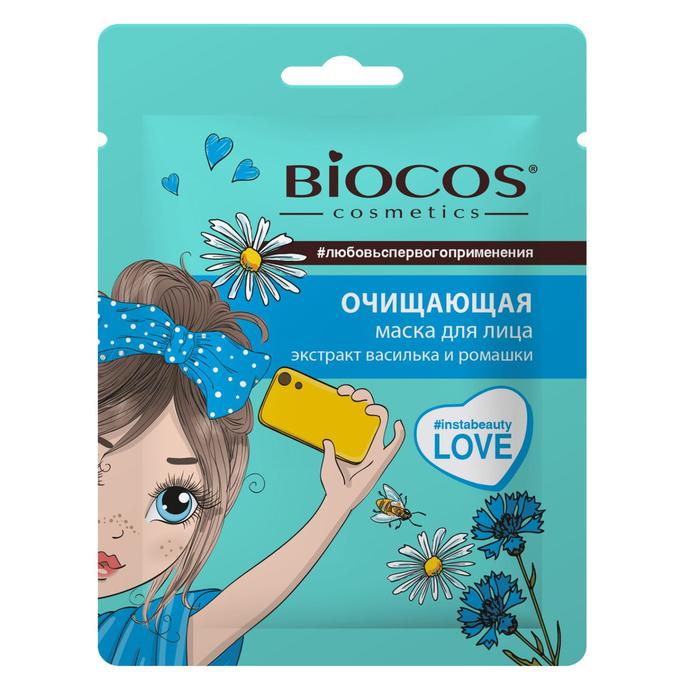Тканевая мacка для лица BioCos Очищающая Новый Дизайн
