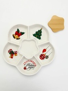 Менажница новогодняя «Счастливого Нового года», 24 см, 6 ячеек - Фото 5