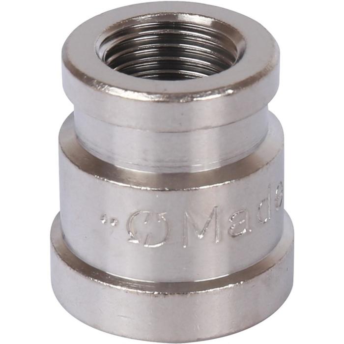 Муфта переходная STOUT SFT-0006-003814, 3/8"x1/4", внутренняя резьба, никелированная латунь - Фото 1