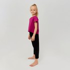 Футболка для девочки MINAKU, цвет лиловый, рост 140 см - фото 63562412