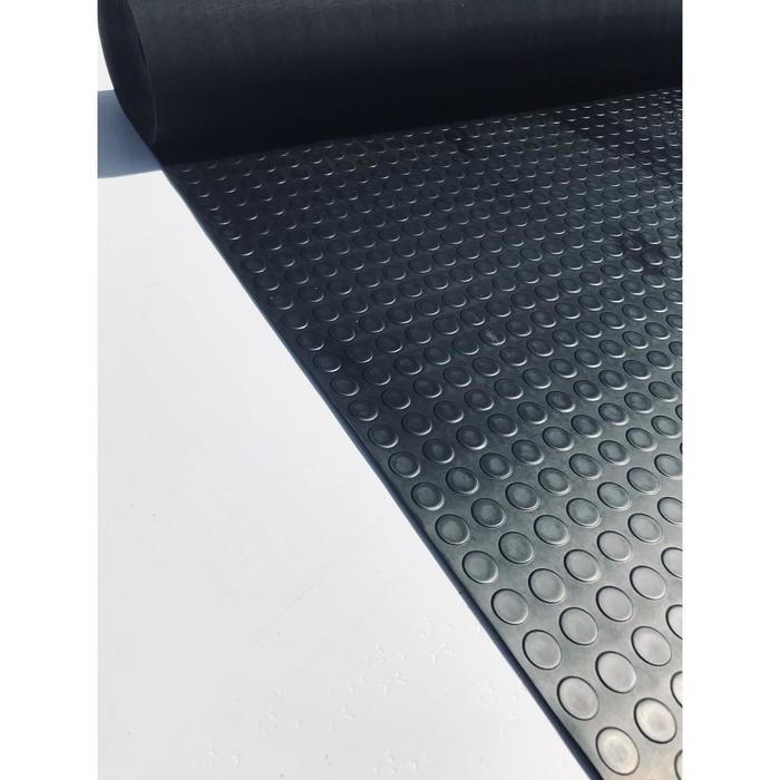 Рулонная резиновая дорожка «Пятачок», размер 1,2х10 м, толщина 3 мм, цвет чёрный - Фото 1