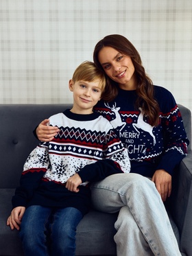 Джемпер детский новогодний вязаный KAFTAN: Snow, чёрный, размер 32 (110-116 см) 6909567