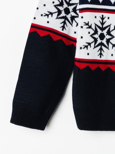 Свитер вязаный новогодний детский KAFTAN Snow, размер 30 (98-104 см), чёрный