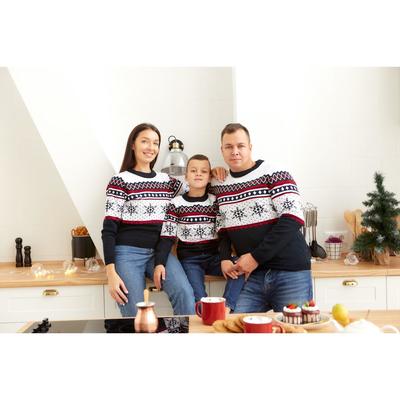 Джемпер детский новогодний вязаный KAFTAN: Snow, чёрный, размер 30 (98-104 см)