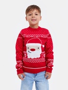 Джемпер детский новогодний вязаный KAFTAN: Santa, красный, рост 110-116 см - Фото 4